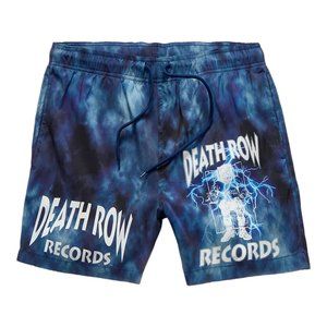 Death Row Records Tie Dyed 15" Swim Trunks Shorts Blue Men's